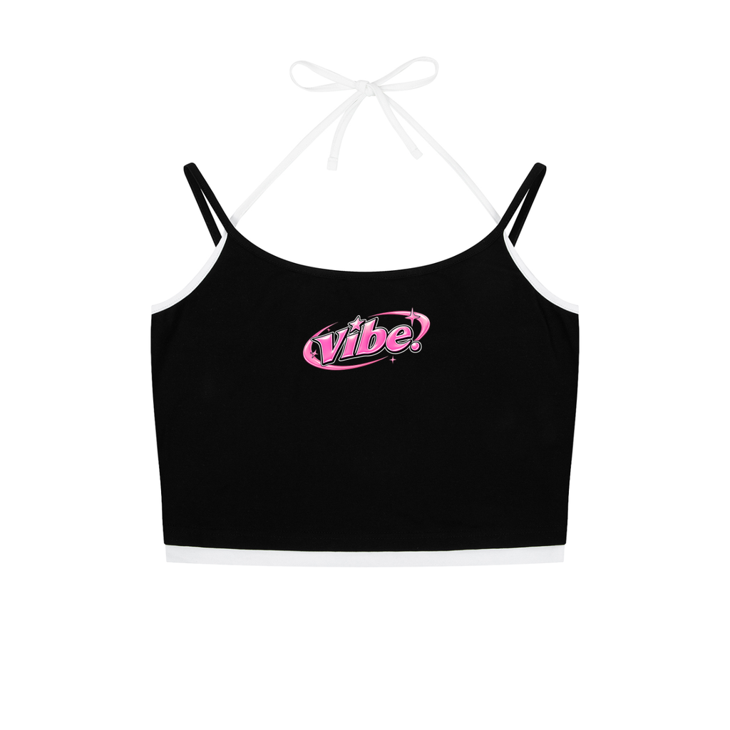 Contrast Binding Halter Tank Top