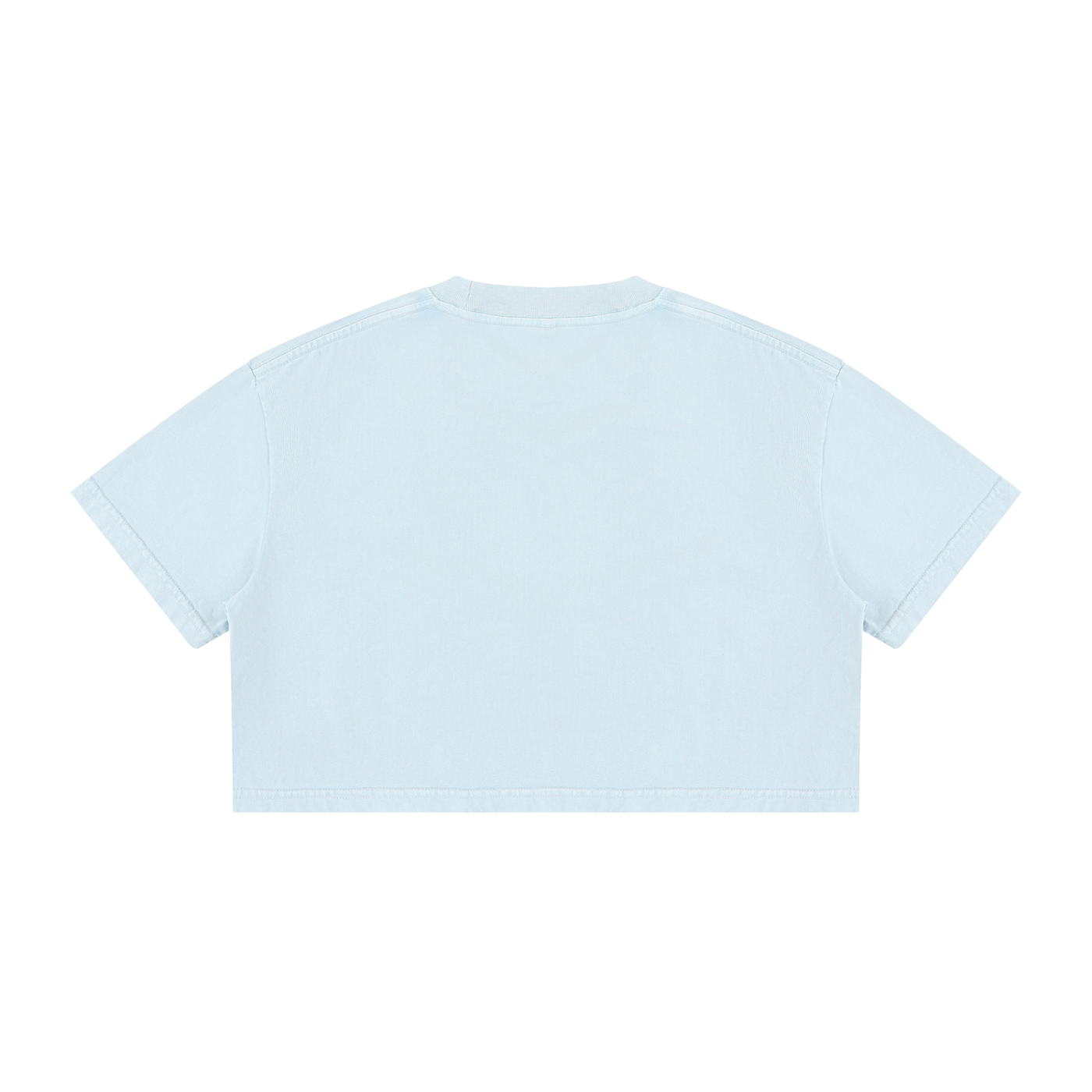 Girls Club - Women's Mineral Wash Cotton Crop T-Shirt (Blue)