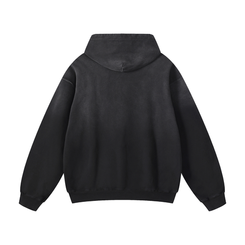 Angel - Heavyweight Sunfade Oversized Hoodie - Black