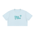 Girls Club - Women's Mineral Wash Cotton Crop T-Shirt (Blue)