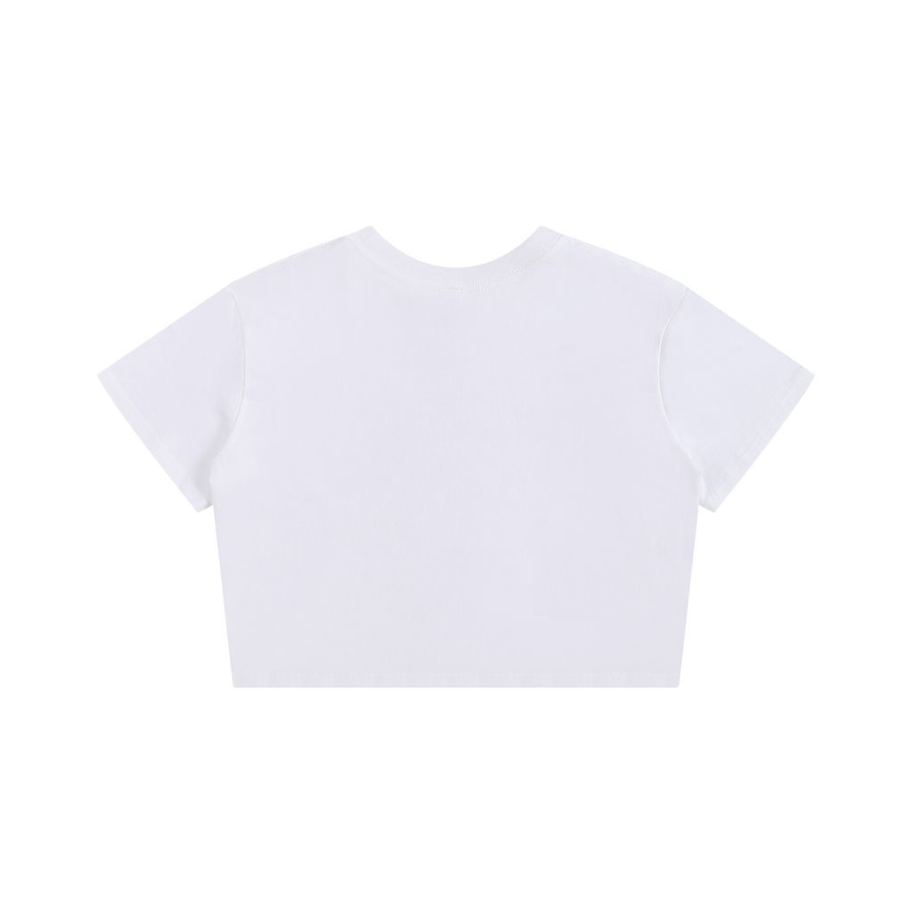 Girls Club (Aqua) Baby Tee Seamless T-Shirt - 200 GSM  - White