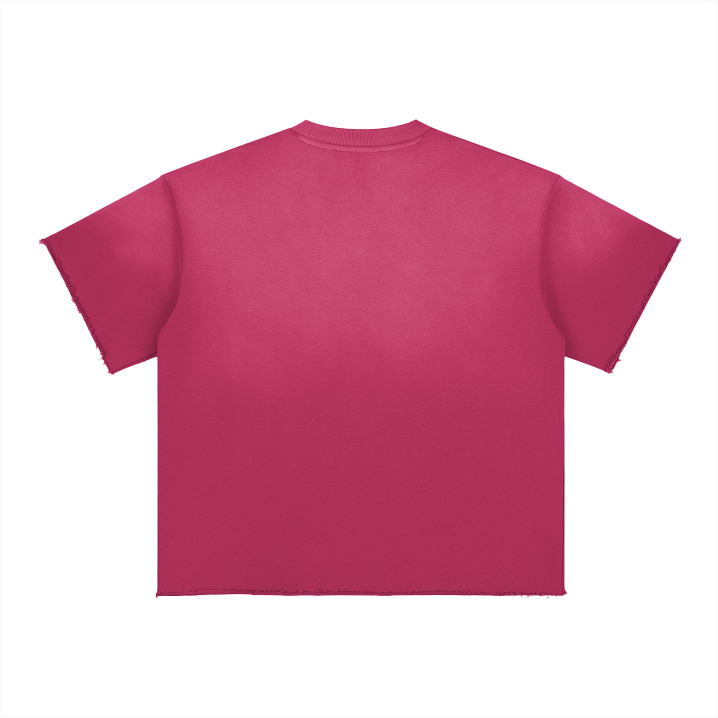 Girls Club -  Sun Fade Raw Edge T-Shirt - Rose Red