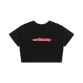 Not Listening (Red with Pink Outline Lettering) - Baby Tee Seamless T-Shirt - 200 GSM - Black