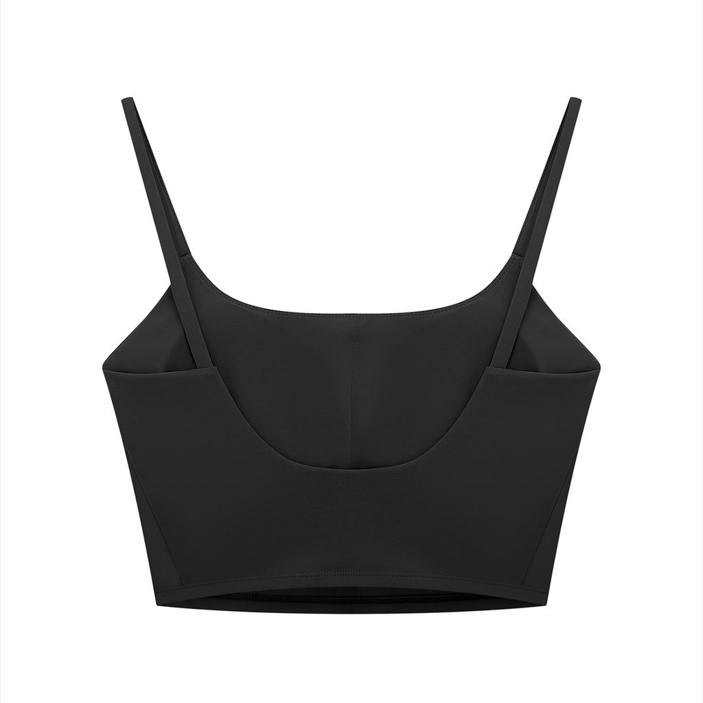 You Wish (Red with Pink Outline) Women's Solid Color Sports Bra - Black