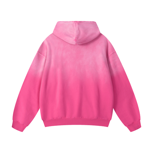 Angel - Heavyweight Sunfade Oversized Hoodie - Hot Pink