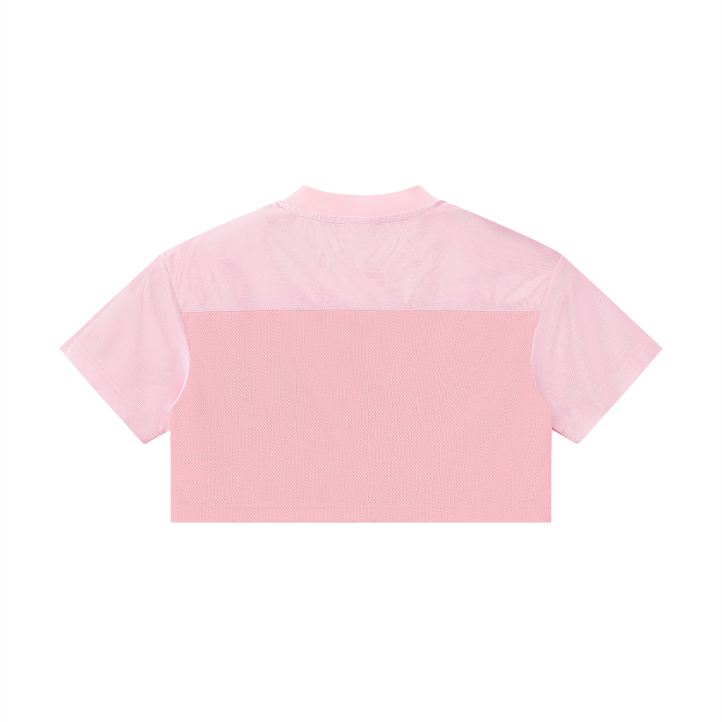 Girls Club - Women’s Cropped Paneled V-Neck Jersey (Pale Pink)