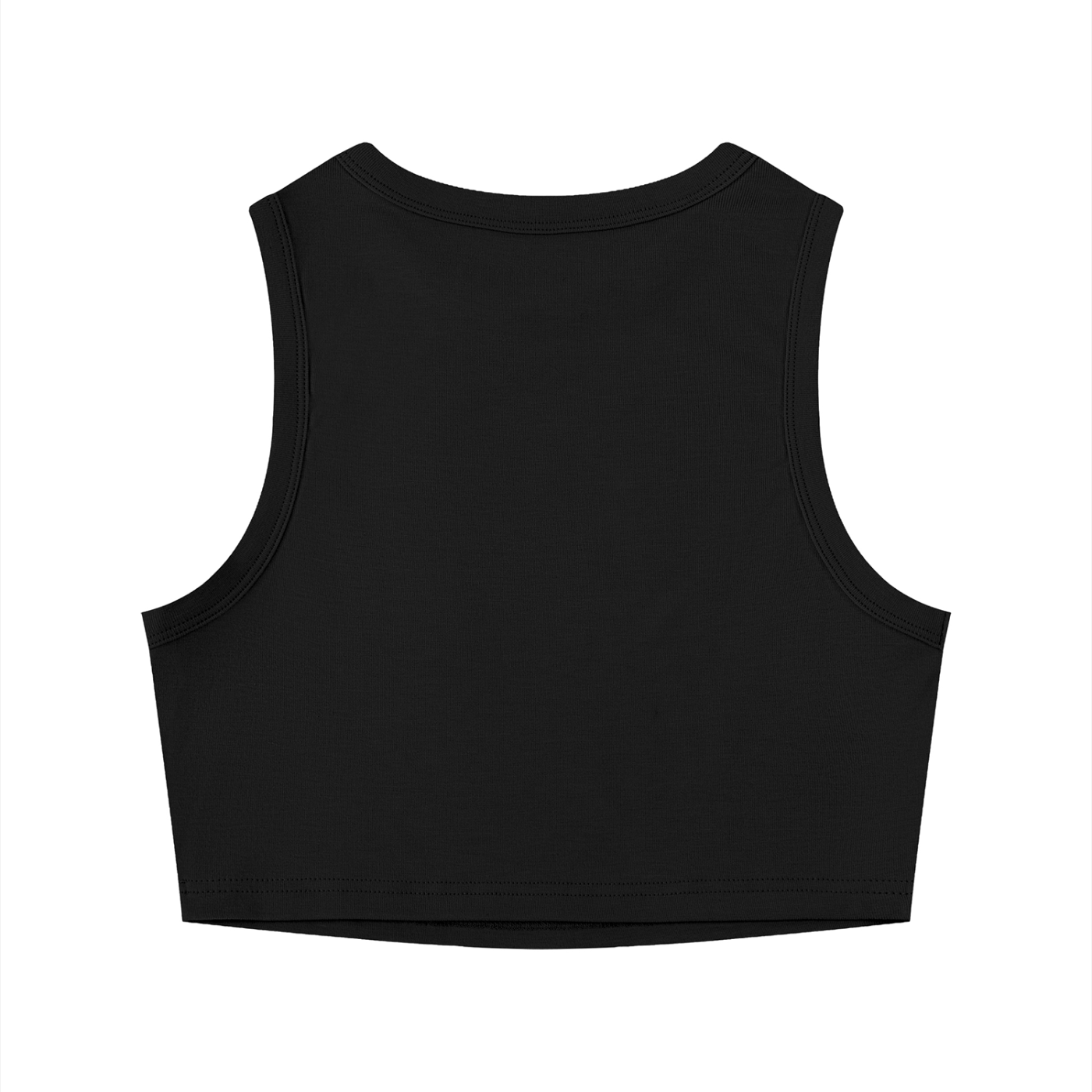 Vibe - Women's Tight Crewneck Crop Tank Top - Black