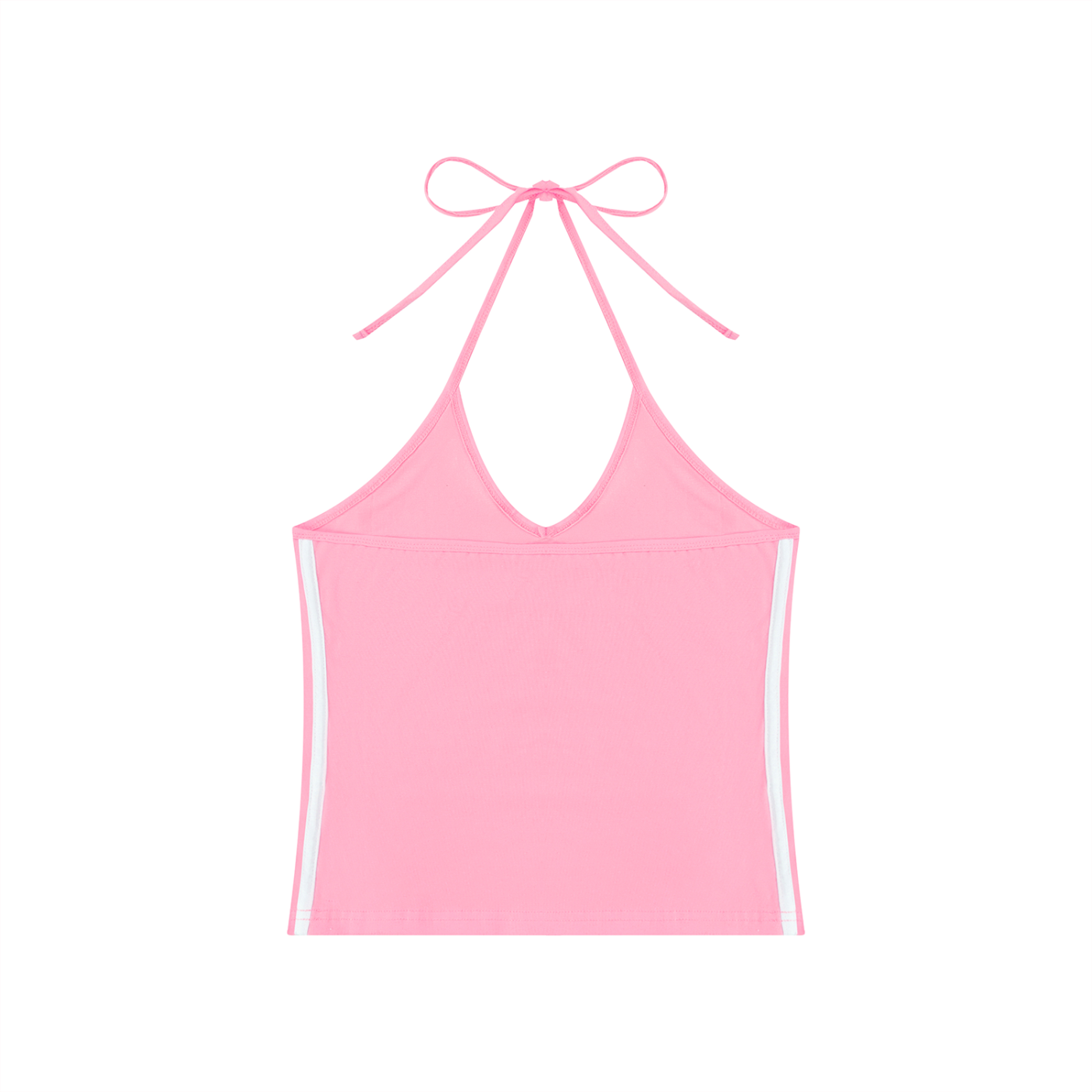 Girls Club - Women's Color Block Halter Crop Tank Top (Bubble Gum Pink)