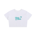 Girls Club (Aqua) Baby Tee Seamless T-Shirt - 200 GSM  - White