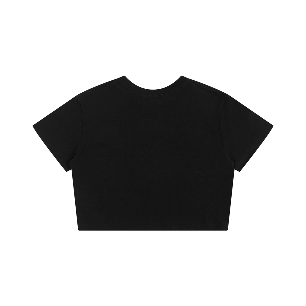 Not Listening (Red with Pink Outline Lettering) - Baby Tee Seamless T-Shirt - 200 GSM - Black