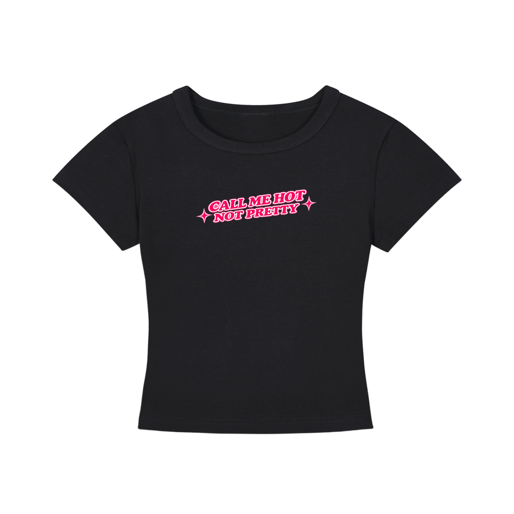 Call Me Hot - Women's Cropped T-Shirt - Black