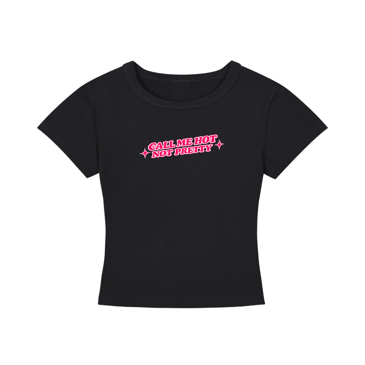 Call Me Pretty - Women's Cropped T-Shirt - Black