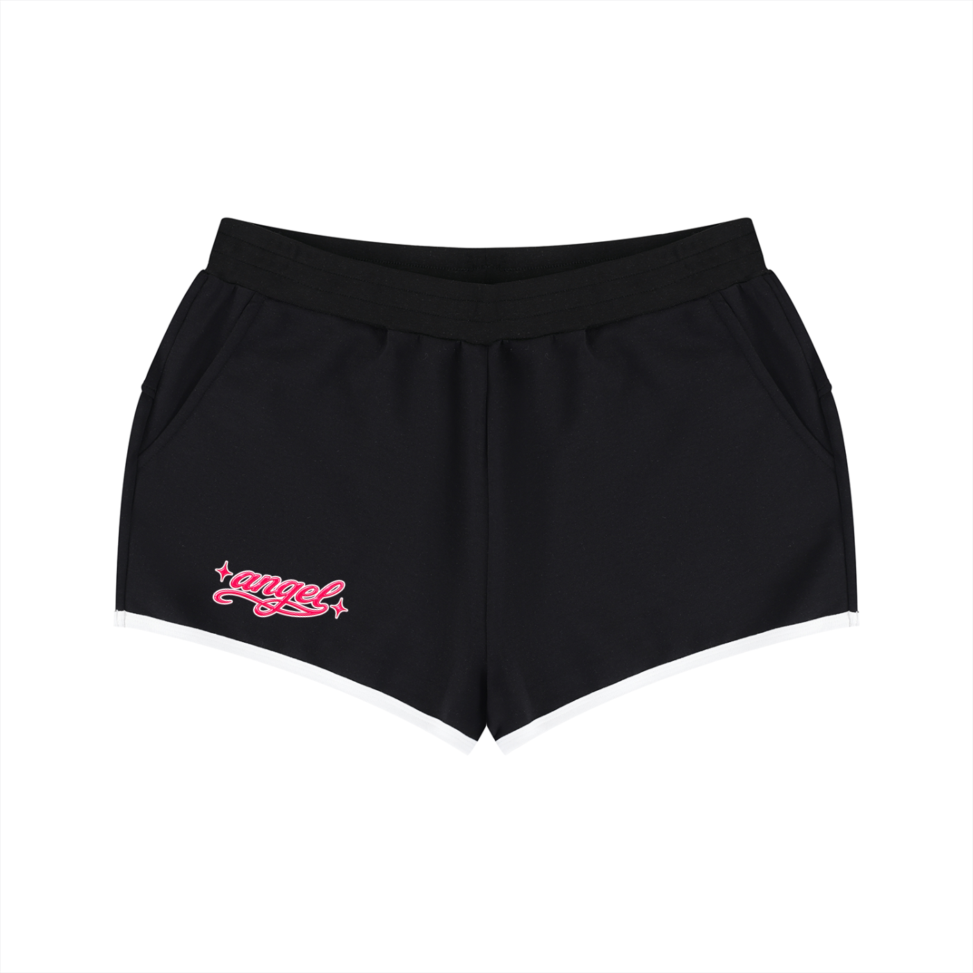 Angel - Women's Retro Contrast Binding Shorts (Black)